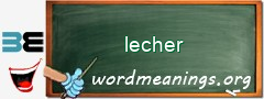 WordMeaning blackboard for lecher